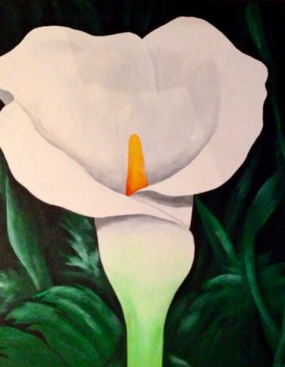 White Lily painted by Kermit Eisenhut on canvas