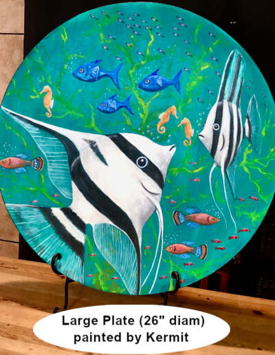 Large (26" diam) plate painted by Kermit Eisenhut